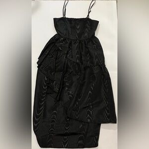 NWT Women's Kate Spade Target Tiered Ruffle Midi Spaghetti Strap Dress Black XS